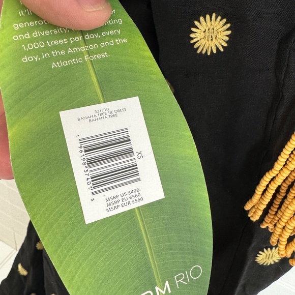 NEW Farm Rio Banana Tree Tie Euroflax™ Premium Linen Dress XS - Picture 6 of 12